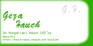 geza hauch business card